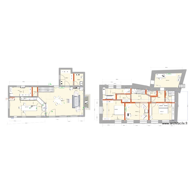 Cabrieres 28 octobre in situ v3. Plan de 16 pièces et 177 m2