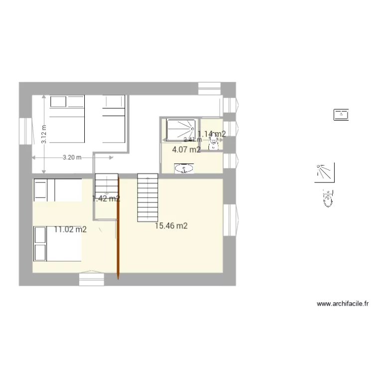 grange V15 1 er &eacute;tage 2 aout. Plan de 