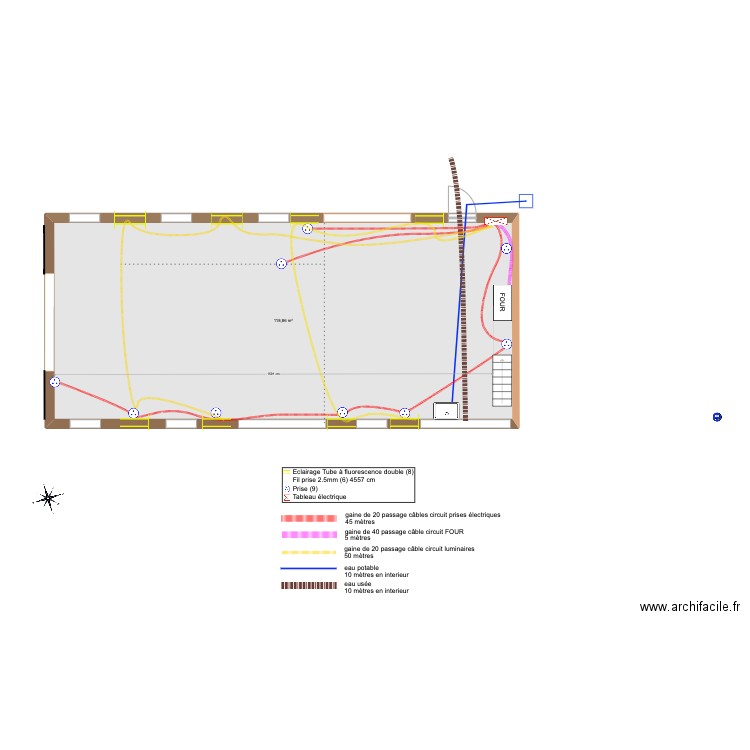 séchoir à tabac. Plan de 1 pièce et 119 m2