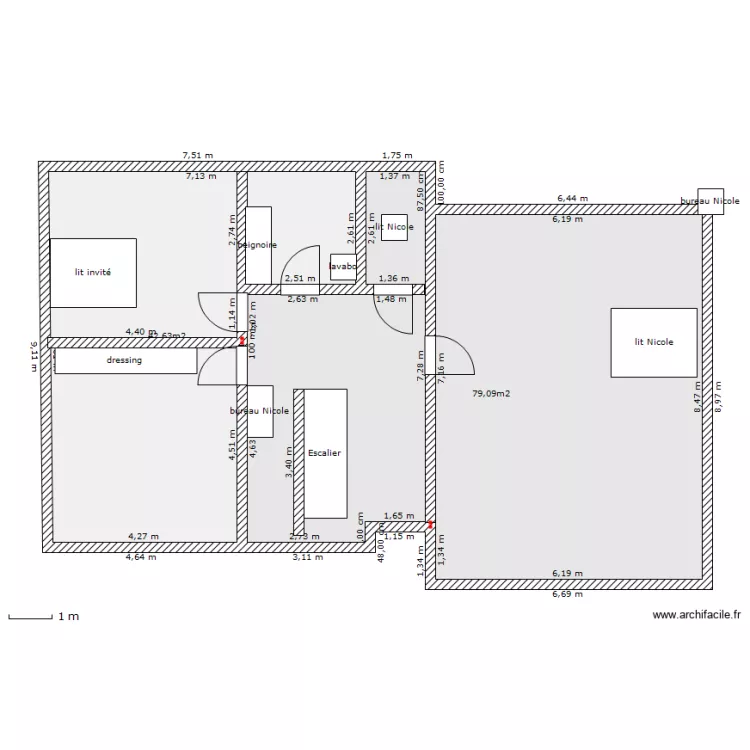maison2 &eacute;tage. Plan de 