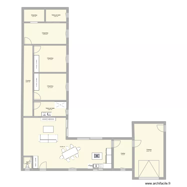 projet1. Plan de 11  et 137 m²