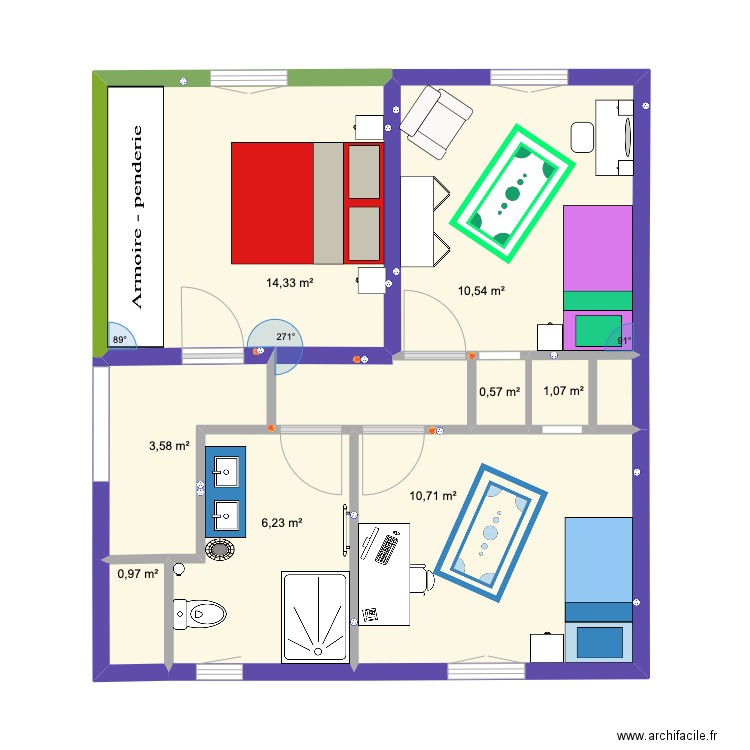 plan rdc 2. Plan de 9 pièces et 48 m2