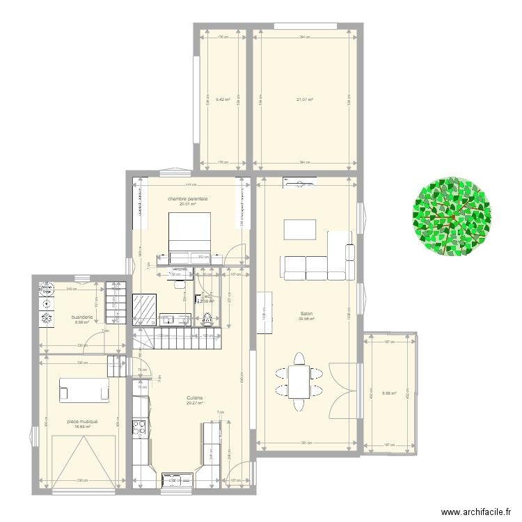 villa le pin 4. Plan de 20 pièces et 242 m2