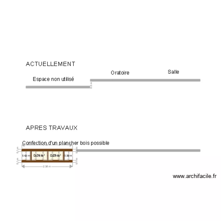 Sacr&eacute; Coeur PLAN EN COUPE ETAGE. Plan de 