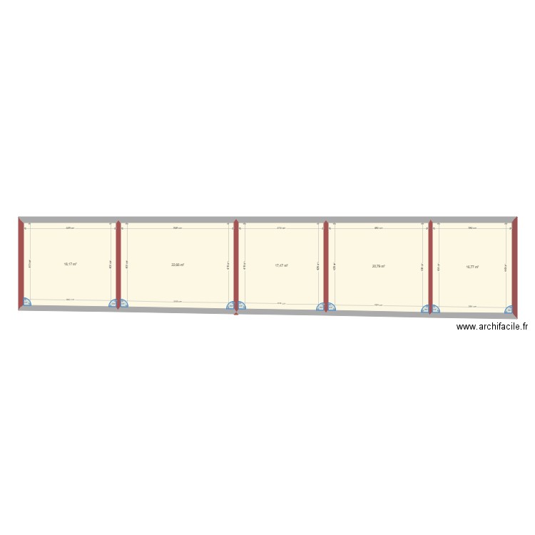 Combles. Plan de 5 pièces et 96 m2