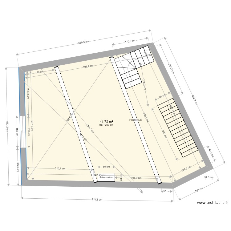 Plan general Pamiers2 R1 ed1. Plan de 1 pièce et 42 m2