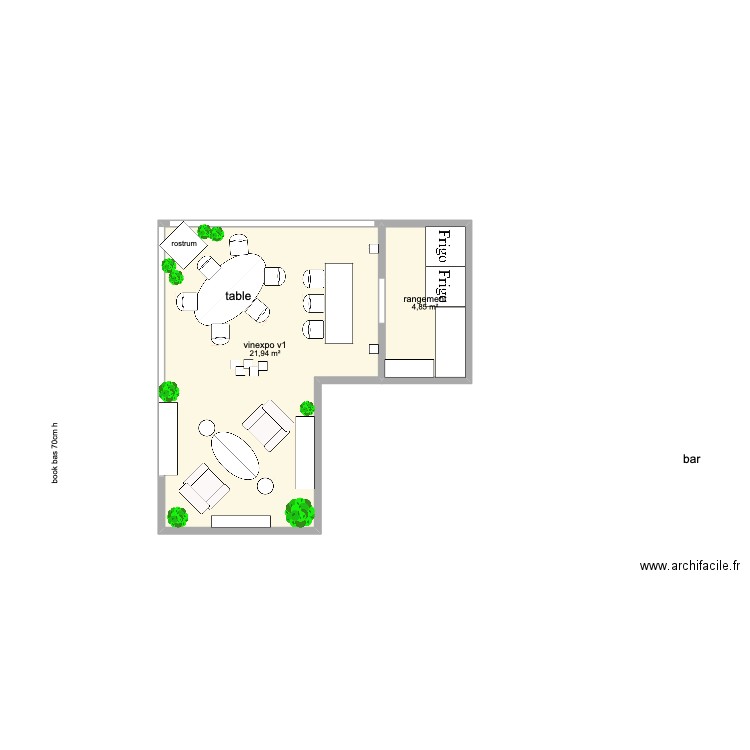 vinexpo v2. Plan de 2 pièces et 27 m2