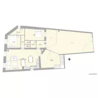 2ch cuis ouverte etage