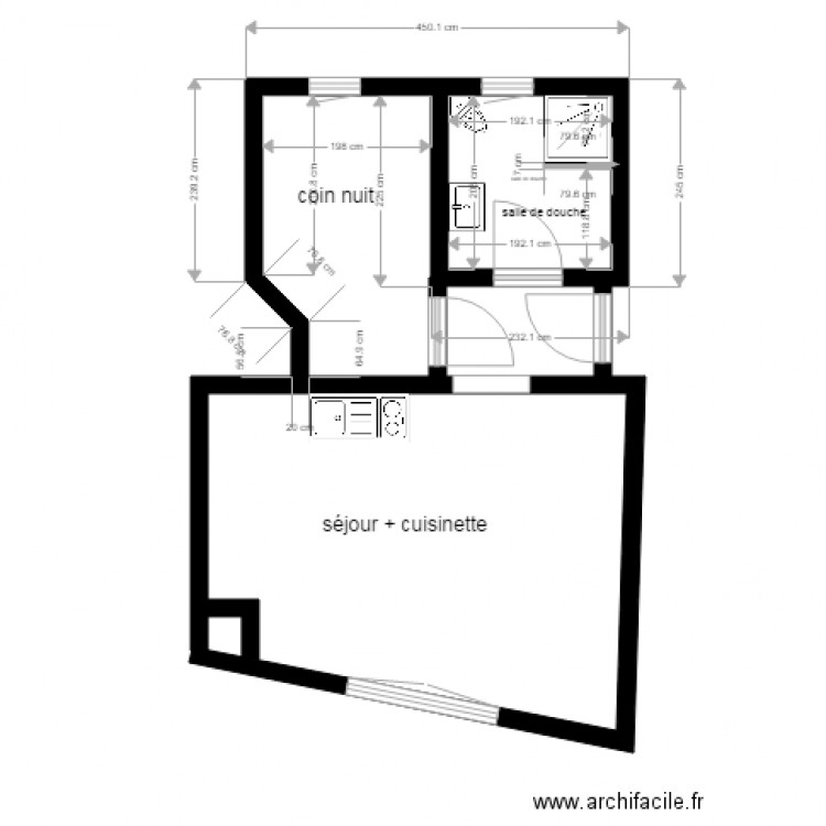 Studio cabine Asnières. Plan de 0 pièce et 0 m2