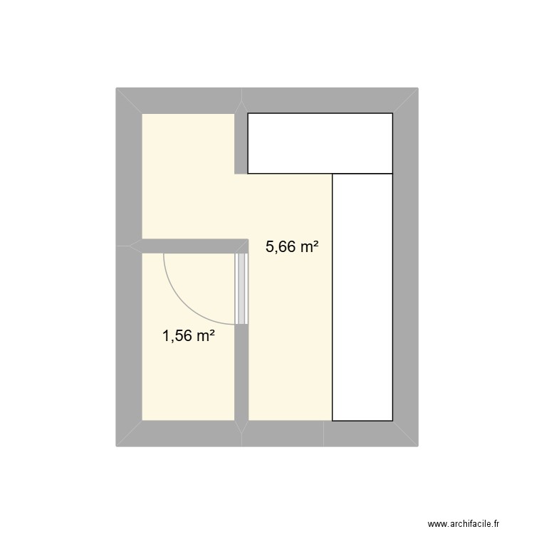 Salle de bain, rénovation. Plan de 2 pièces et 7 m2