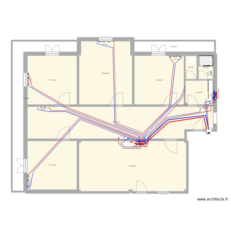 salle de bin bouhabila 2. Plan de 18 pièces et 203 m2