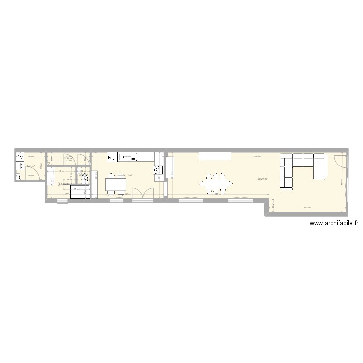 Molle Aurèlie . Plan de 6 pièces et 65 m2