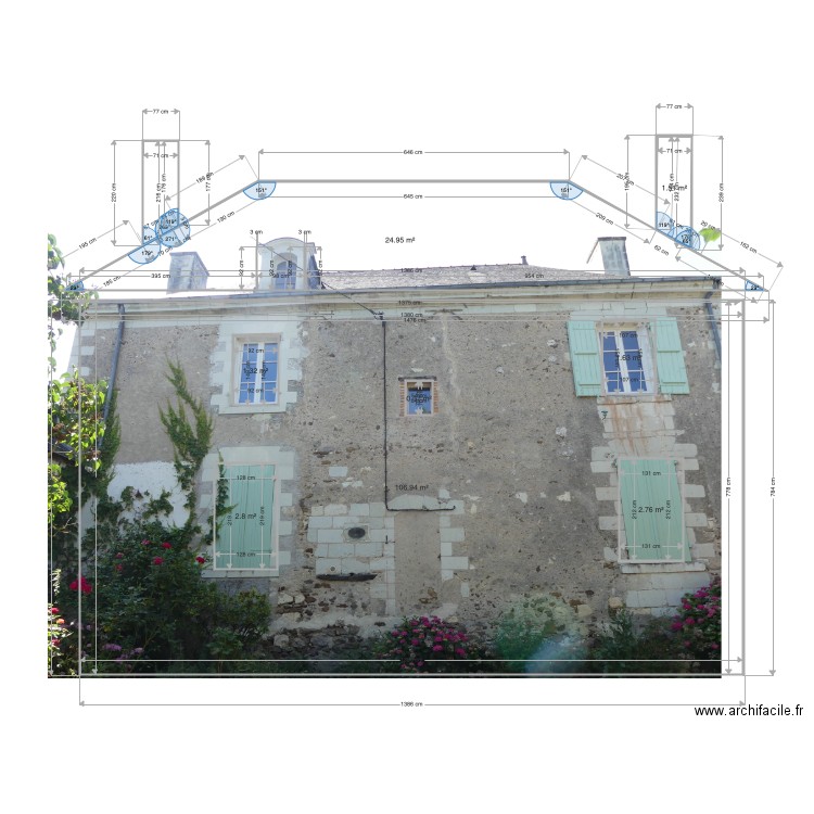 Facade nord surimpression. Plan de 0 pièce et 0 m2