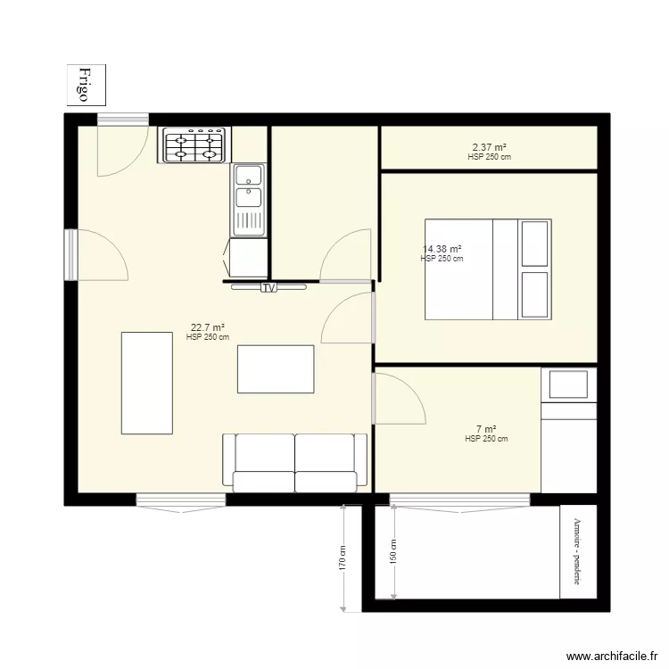  maison et agrandissement. Plan de 