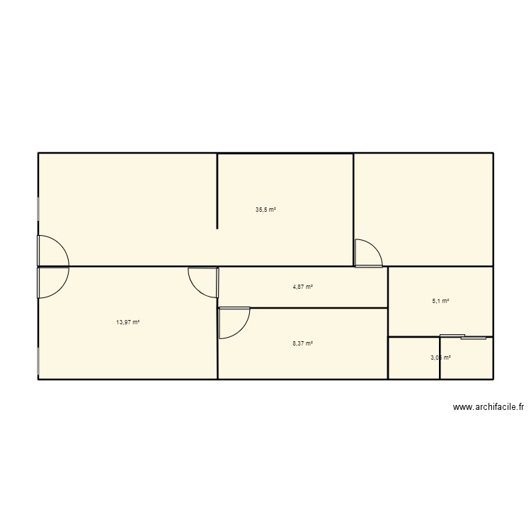 julio7777. Plan de 6 pièces et 71 m2