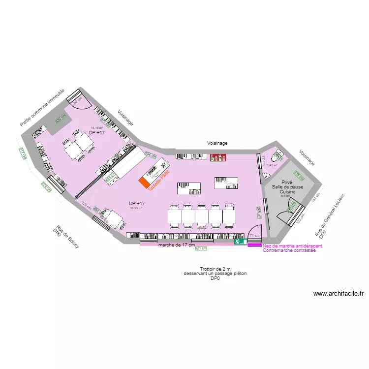 MADELEINE ET DES LIVRES APRES TRAVAUX. Plan de 