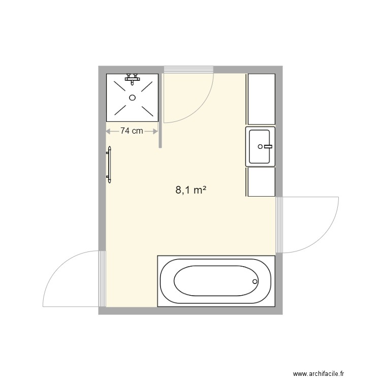 Texier SDB existant. Plan de 0 pièce et 0 m2