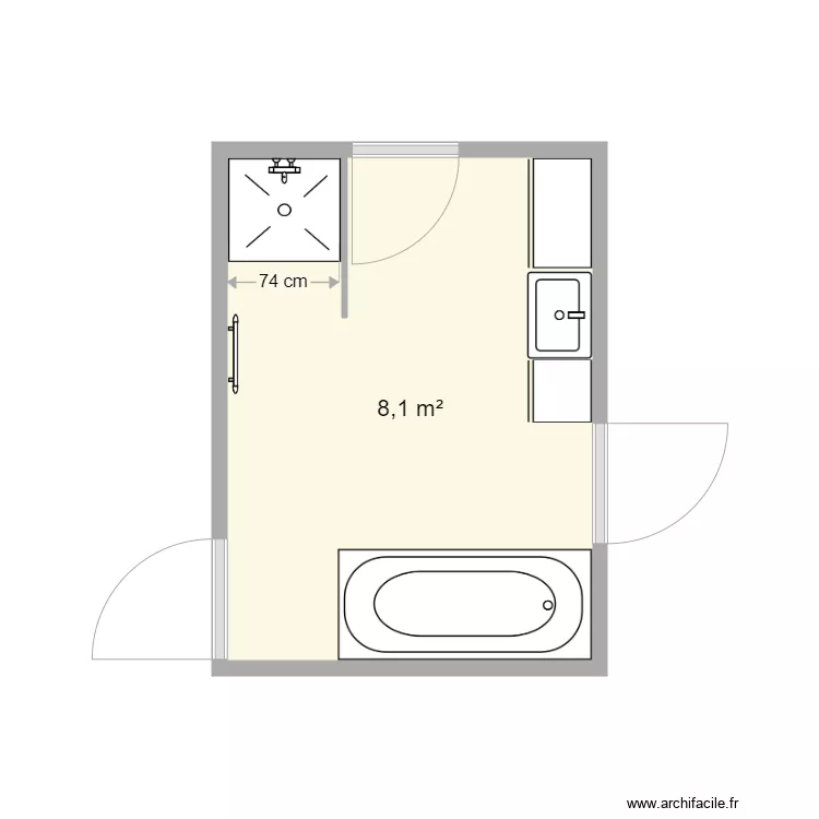 Texier SDB existant. Plan de 