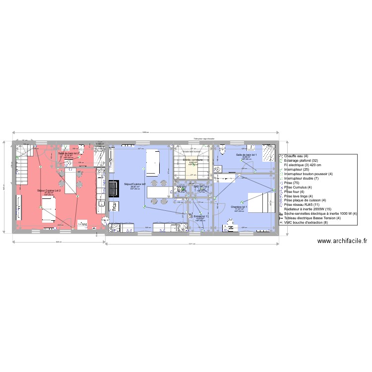 Saint Marc le Blanc. Plan de 27 pièces et 280 m2