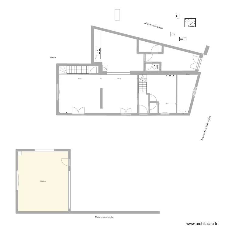 PLAN SEPT remesur&eacute; de base. Plan de 