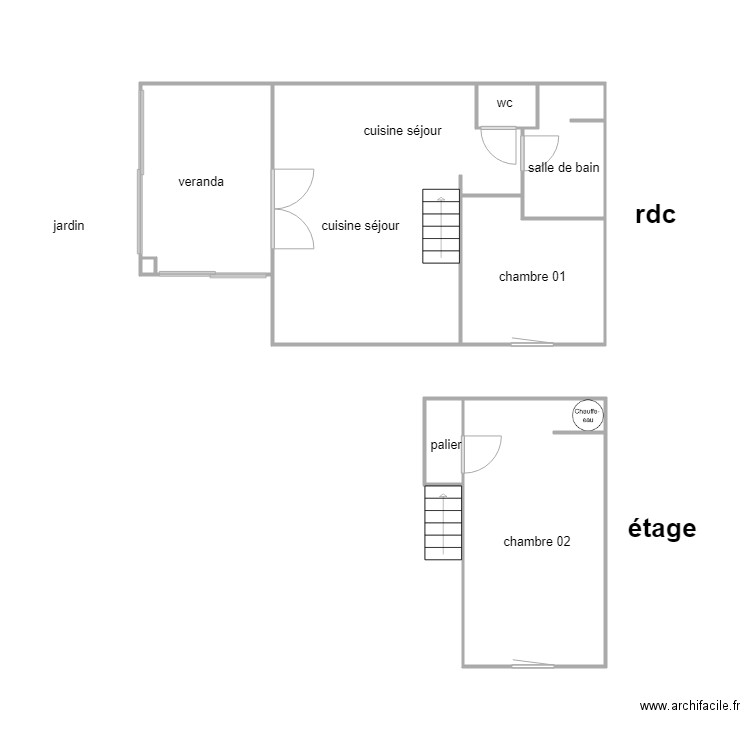 deltheil am. Plan de 8 pièces et 52 m2