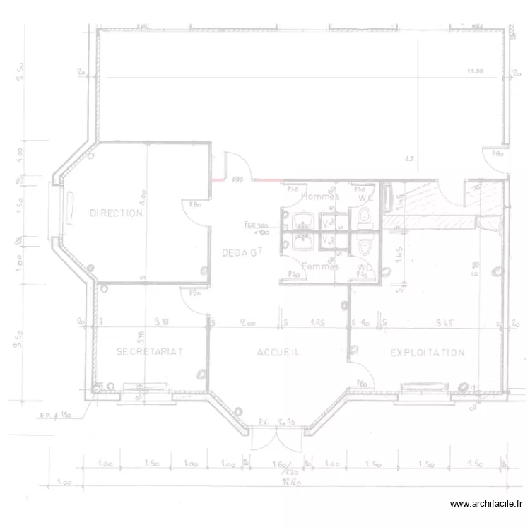 Arnas modification. Plan de 