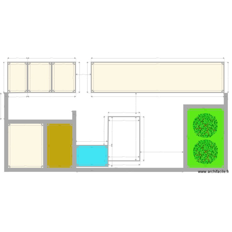 MUR TERRASSE. Plan de 0 pièce et 0 m2