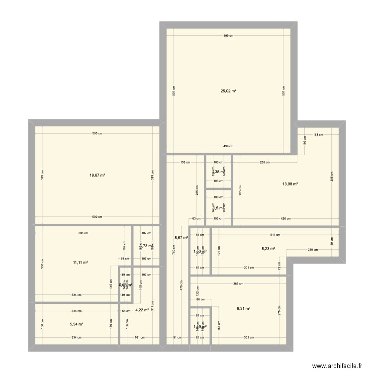 Arnaud1. Plan de 15 pièces et 114 m2