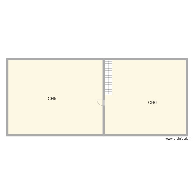 2e étage. Plan de 2 pièces et 256 m2