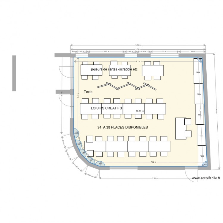 loisirs créatifs. Plan de 0 pièce et 0 m2