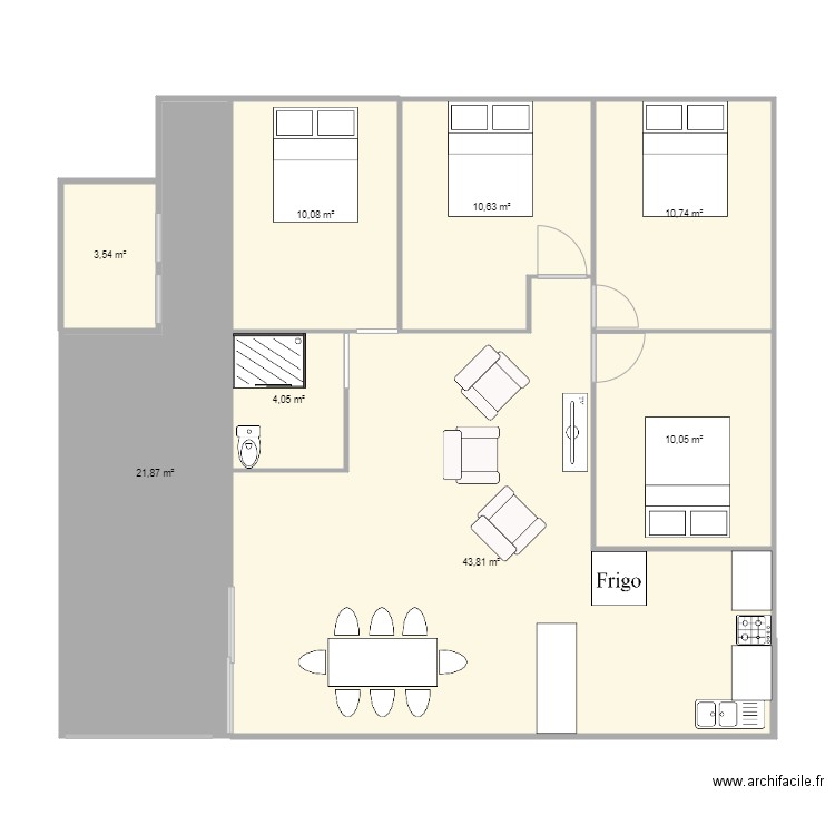 maison familiale apres travaux plein pied 3. Plan de 8 pièces et 115 m2