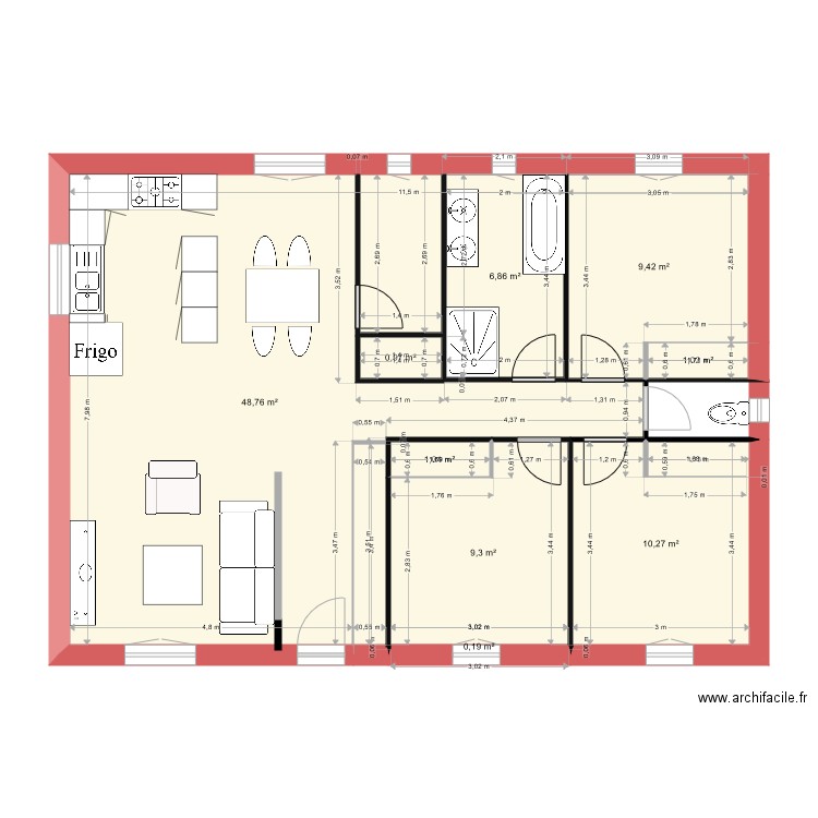 Projet Maison 2 . Plan de 0 pièce et 0 m2