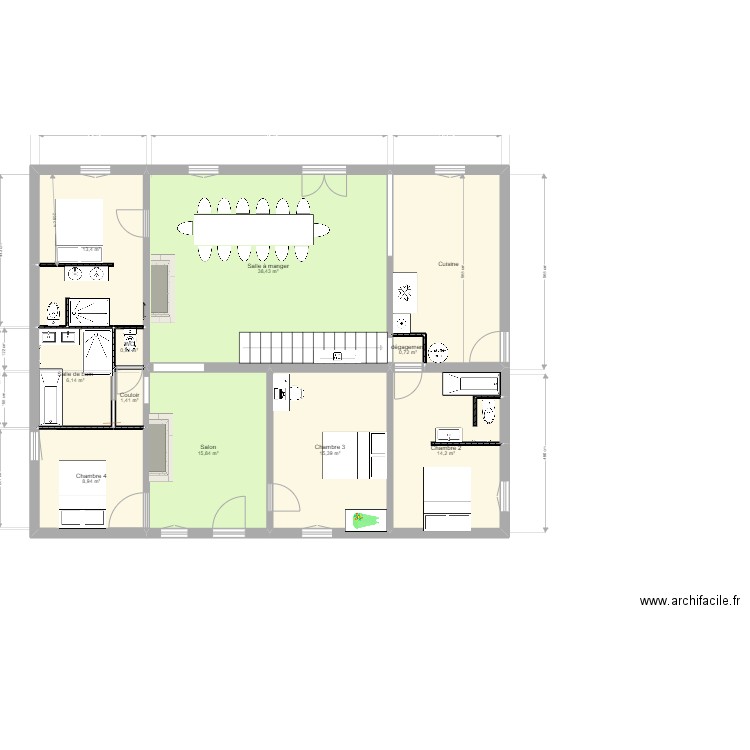 idée Changement sens escalier 2. Plan de 0 pièce et 0 m2