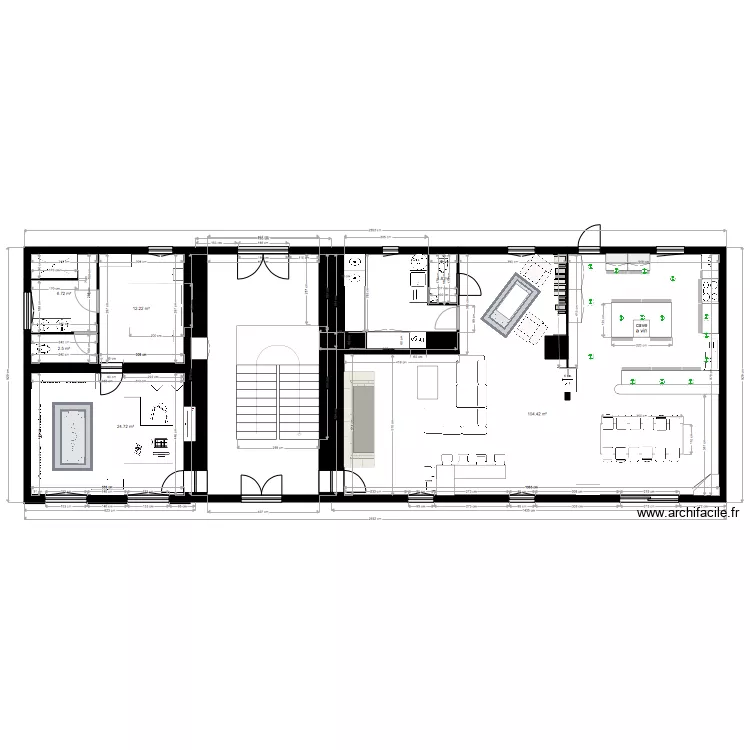 rez de chauss&eacute;e 2 meubl&eacute; cuisine version 2. Plan de 
