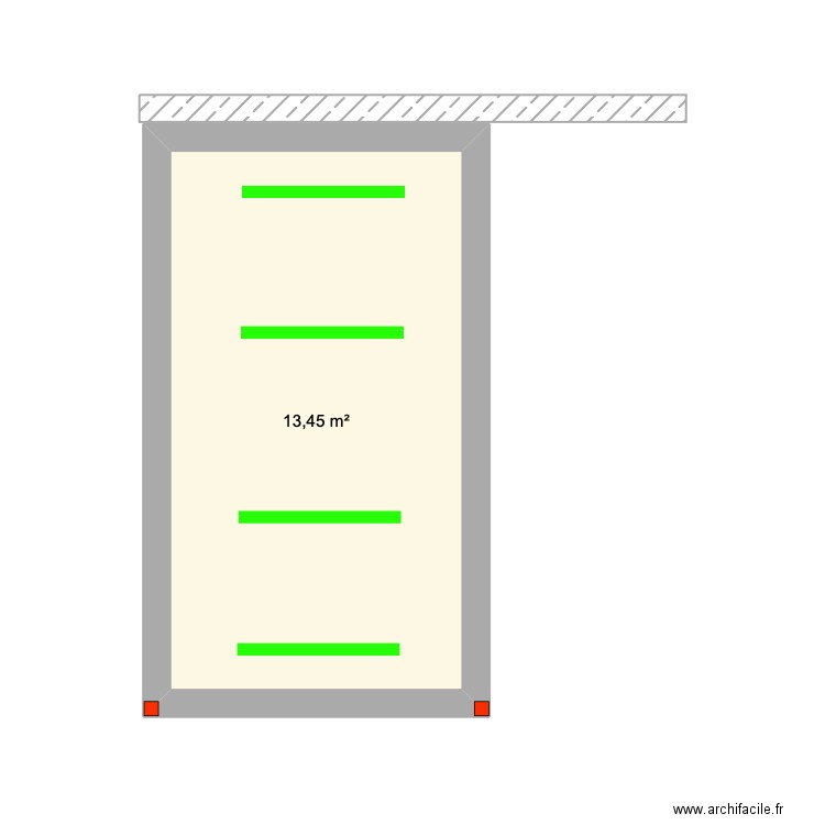 Greice. Plan de 1 pièce et 13 m2