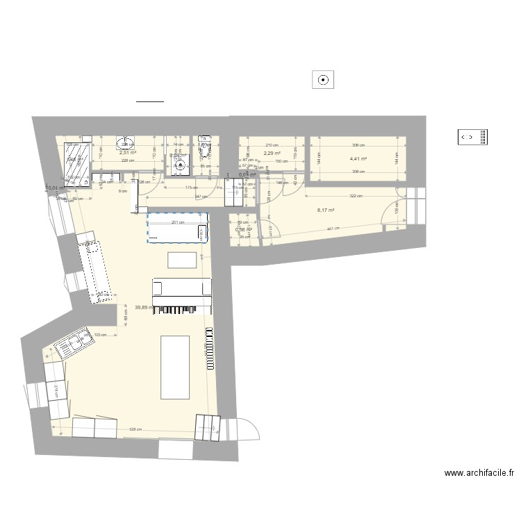 salon rdc. Plan de 0 pièce et 0 m2