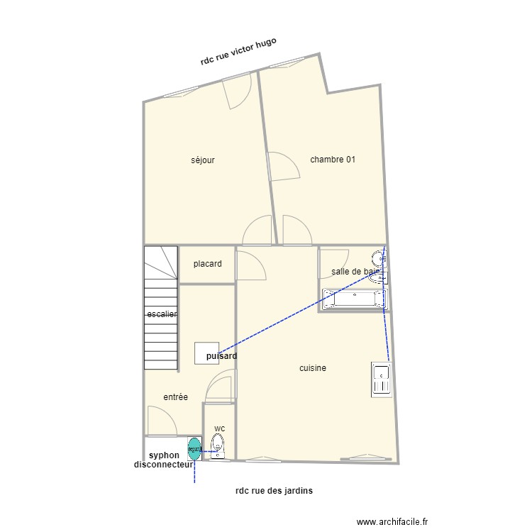 FAGE  rdc ass 2. Plan de 7 pièces et 68 m2