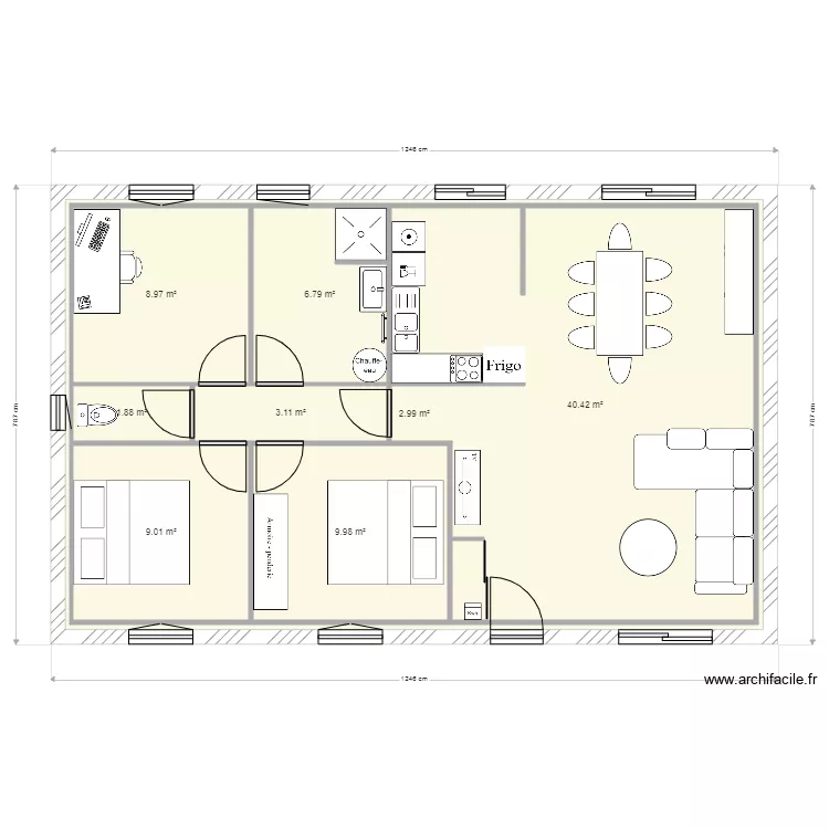 residence principale meubl&eacute; 2. Plan de 