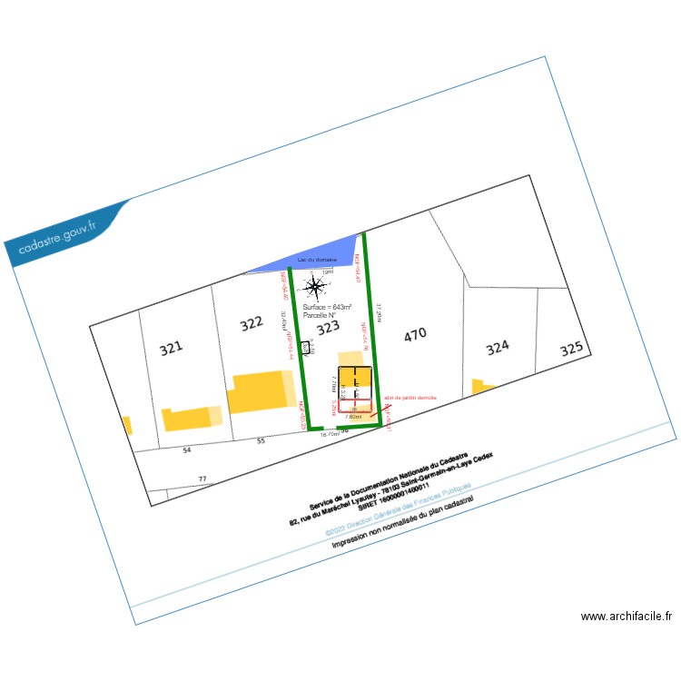 Plan de masse      chalet 56. Plan de 2 pièces et 82 m2