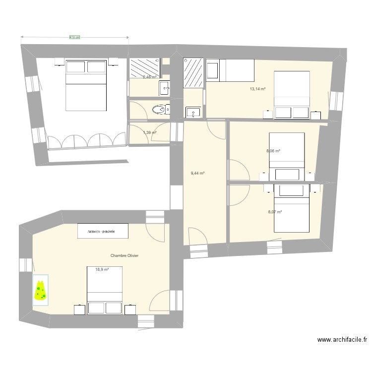 2ème étage. Plan de 0 pièce et 0 m2