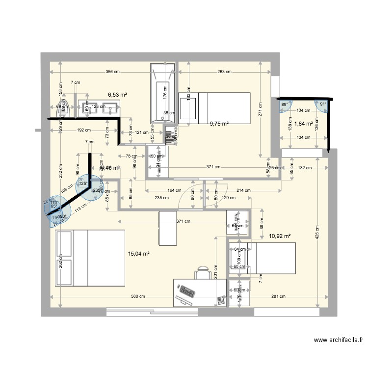 maison 1er 5122021. Plan de 6 pièces et 51 m2