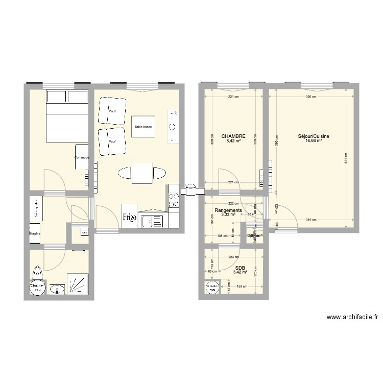 Appartement Ambre. Plan de 0 pièce et 0 m2