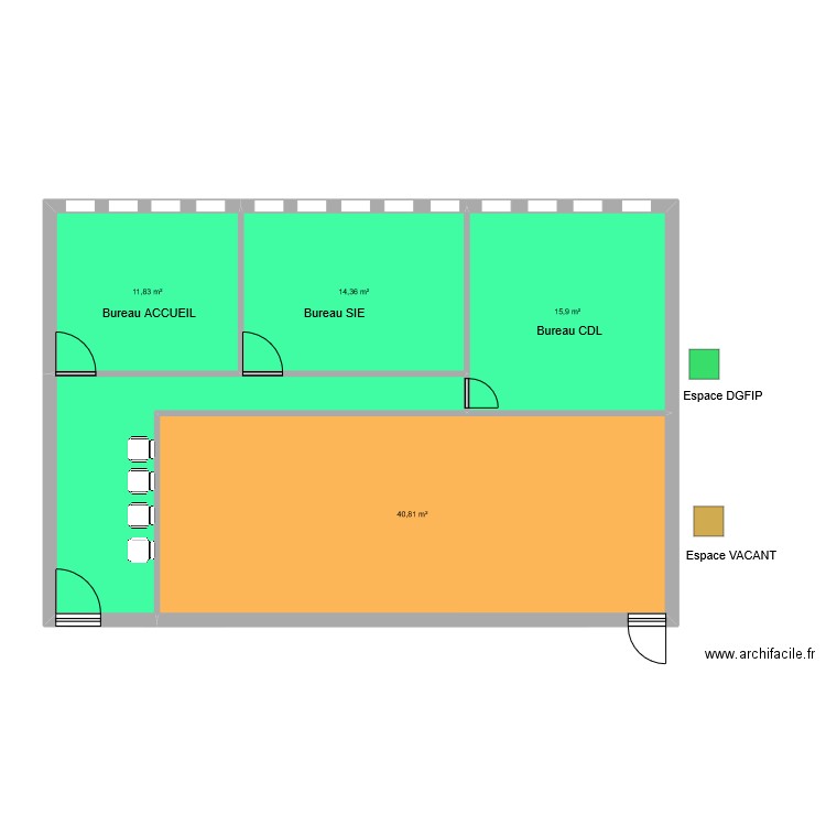 MENOU. Plan de 5 pièces et 97 m2