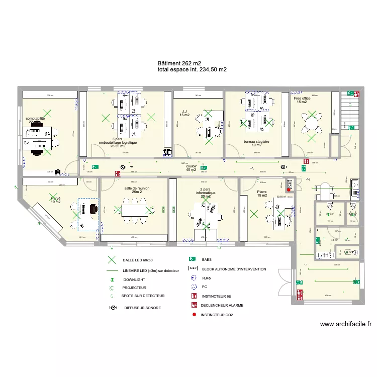 bureau extension lafage Amandine . Plan de 