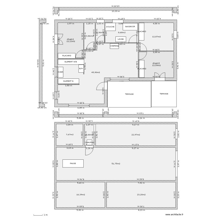 maison 1. Plan de 0 pièce et 0 m2
