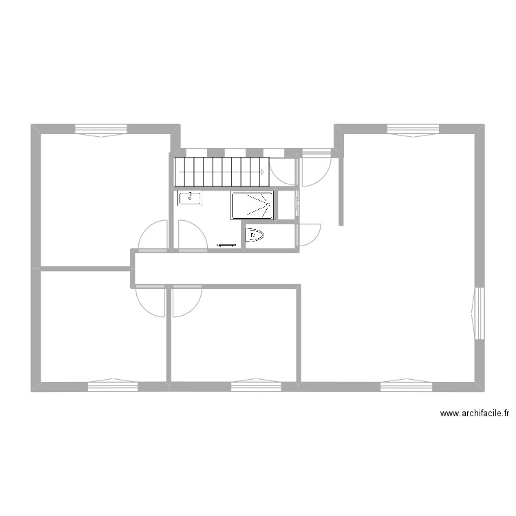 renov 1er Etage1. Plan de 7 pièces et 77 m2