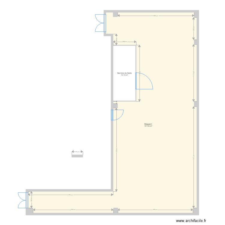 Magasin. Plan de 0 pièce et 0 m2