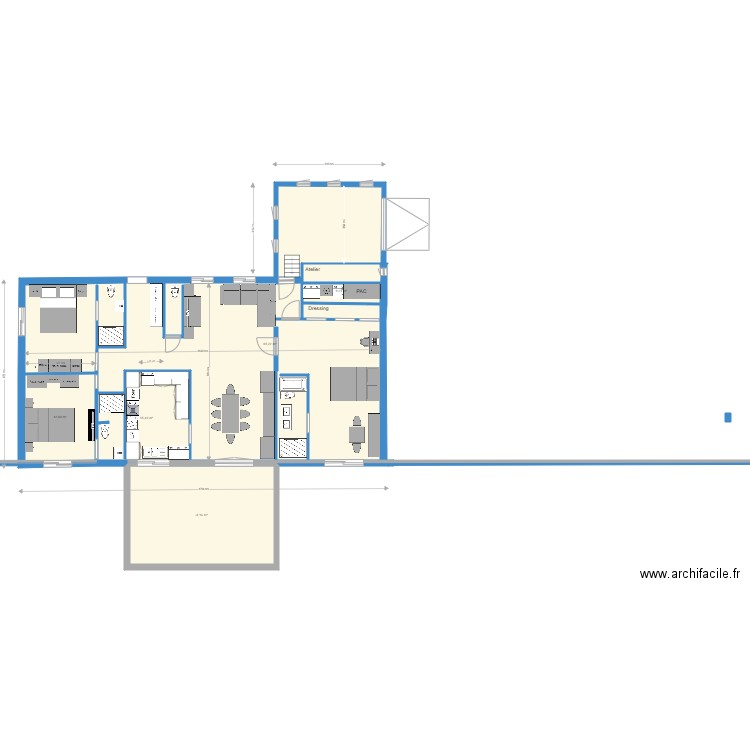 nouvelle maison. Plan de 6 pièces et 179 m2