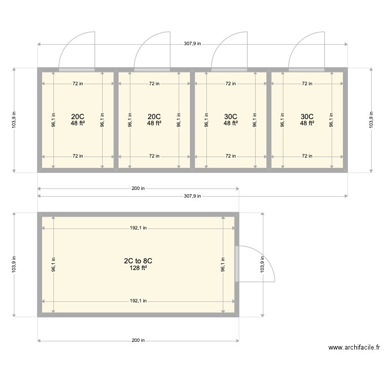 Lonza 5 Room. Plan de 5 pièces et 30 m2