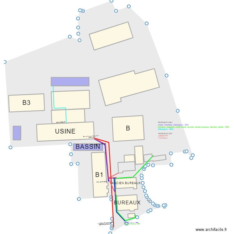 réseaux TSM. Plan de 19 pièces et 11577 m2